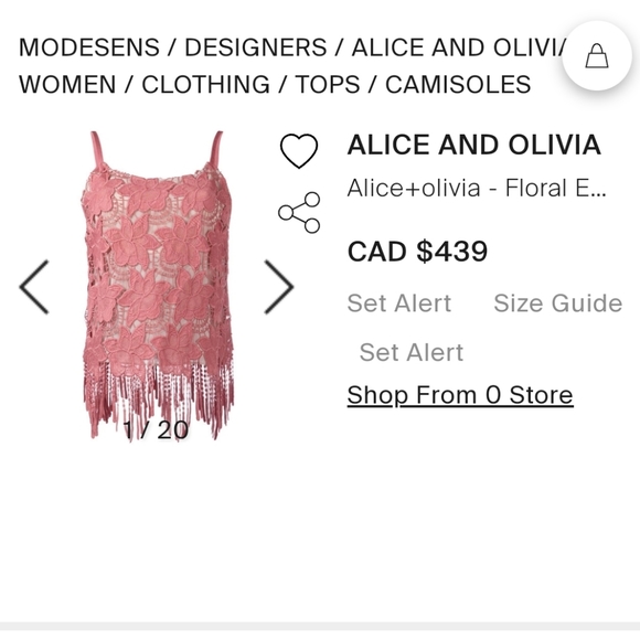 Alice + Olivia Dusty Rose Waverly Crochet Top - Picture 6 of 6